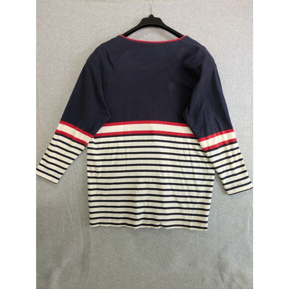 Dockers Cardigan Men’s 1X Black Vintage Golf Sweater with Blue Stripe V Neck - Picture 12 of 15